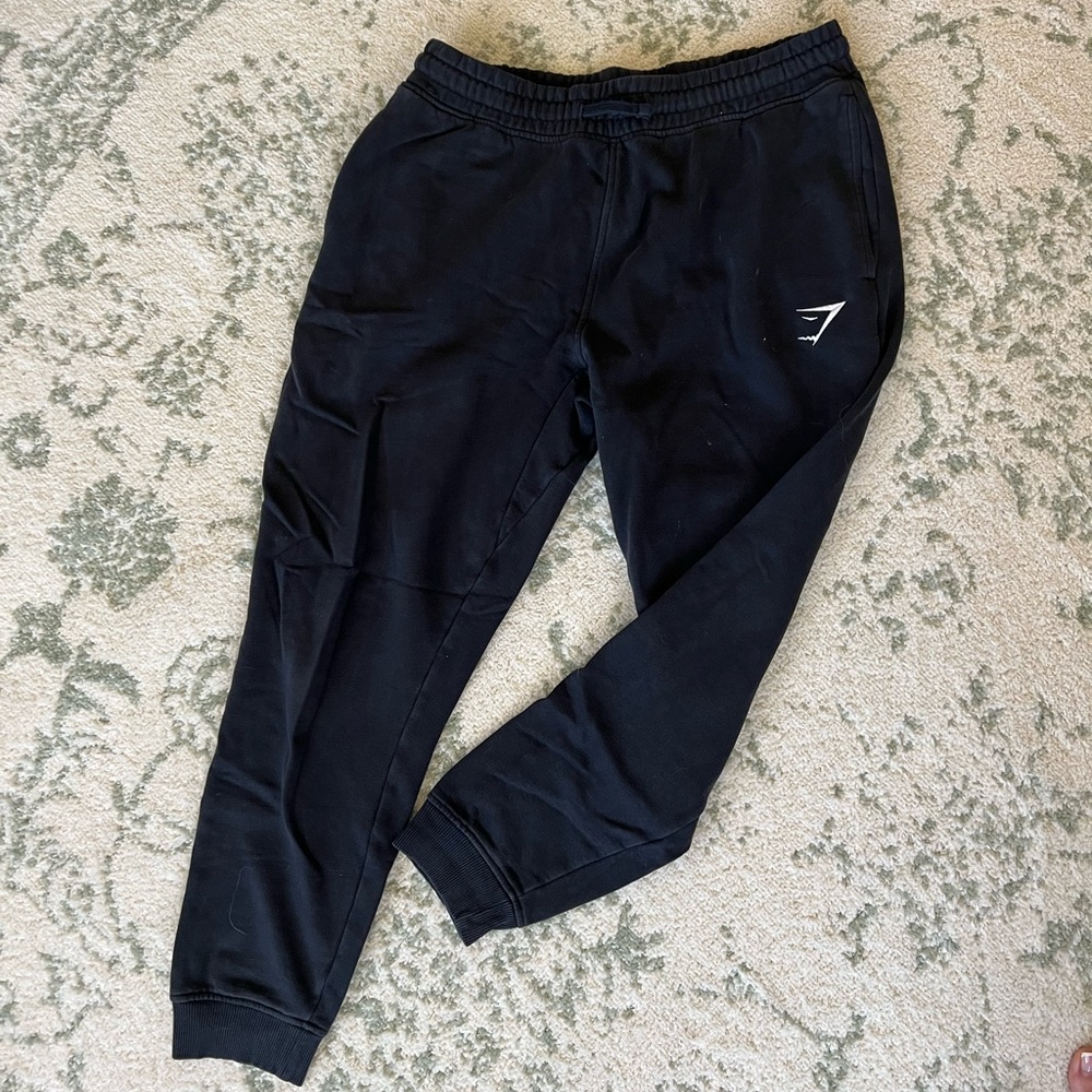 Gymshark Black Joggers with Logo Accent